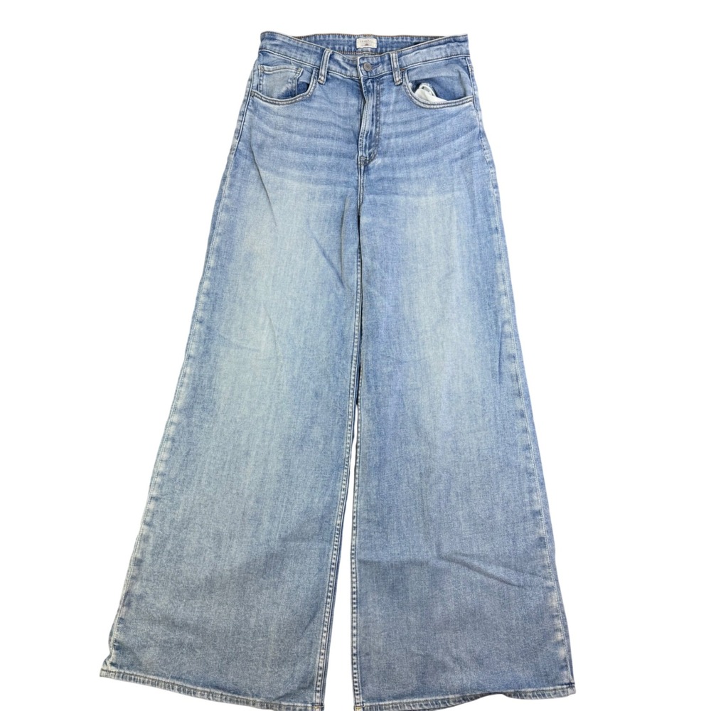 Faherty High-Rise Wide Leg Relaxed Fit Jeans Lightweight Wash Waist 28